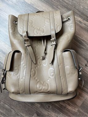 Gucci Jumbo GG Backpack Taupe